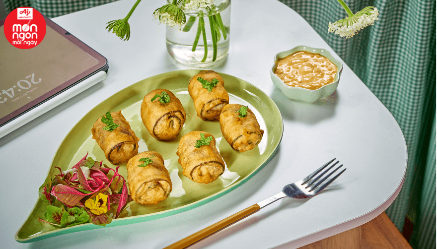 Cà Tím Cuộn Thịt Chiên Giòn Tan, Đưa Cơm Bất Ngờ
