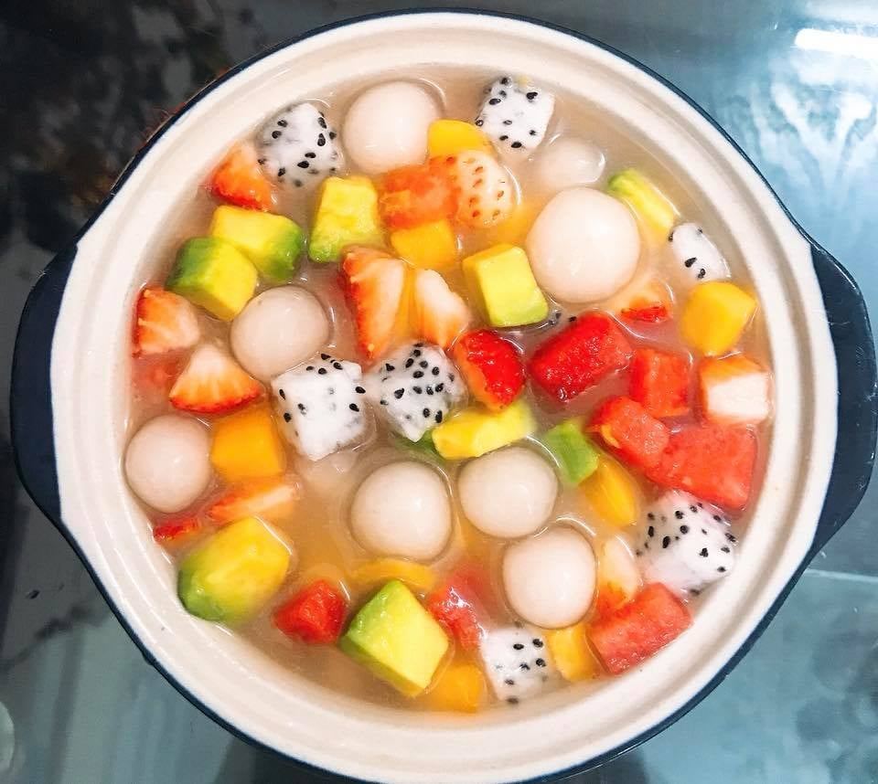 Cách làm chè hoa quả trân châu dẻo thơm ngon