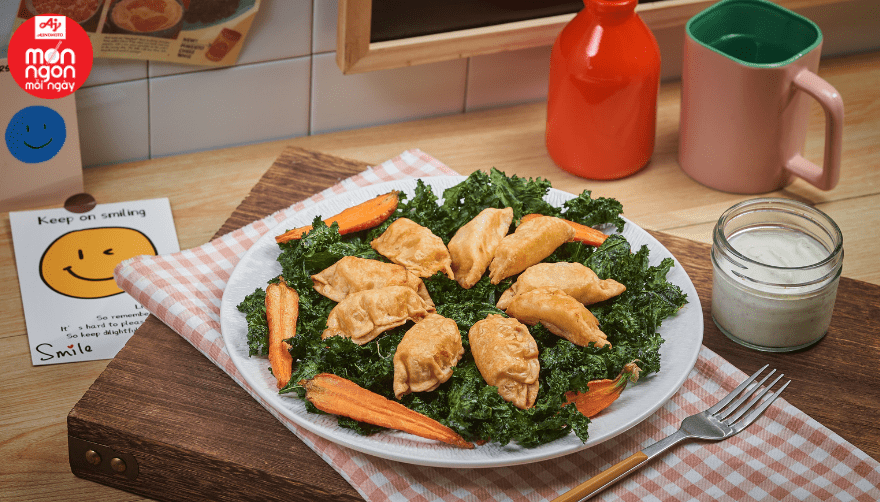 Cách làm Gyoza chiên không dầu kèm rau củ sấy giòn ngon tại nhà