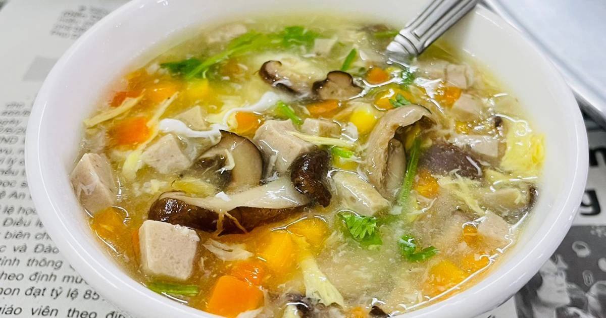 Cách làm Súp Gà Nấm thơm ngon