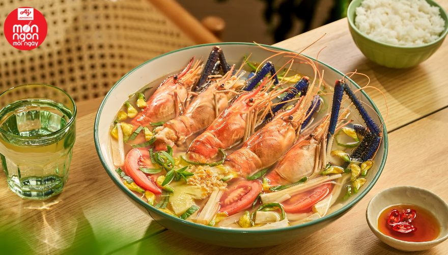 Canh chua tôm bồn bồn bông điên điển: Món ngon bổ dưỡng cho cả gia đình