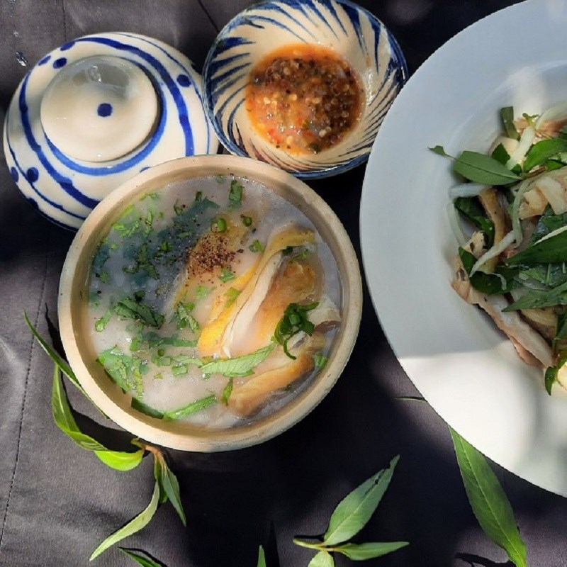 Thành phẩm Cháo gà đậu đen