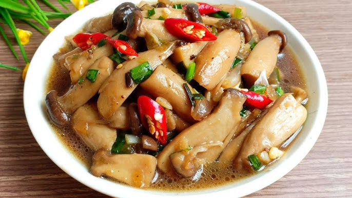 Cách làm nấm đùi gà kho tiêu chay thơm ngon